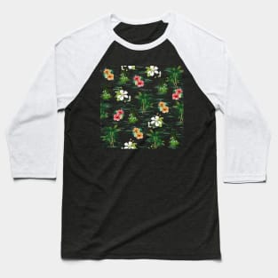 Tropical Cute Floral Pattern Baseball T-Shirt